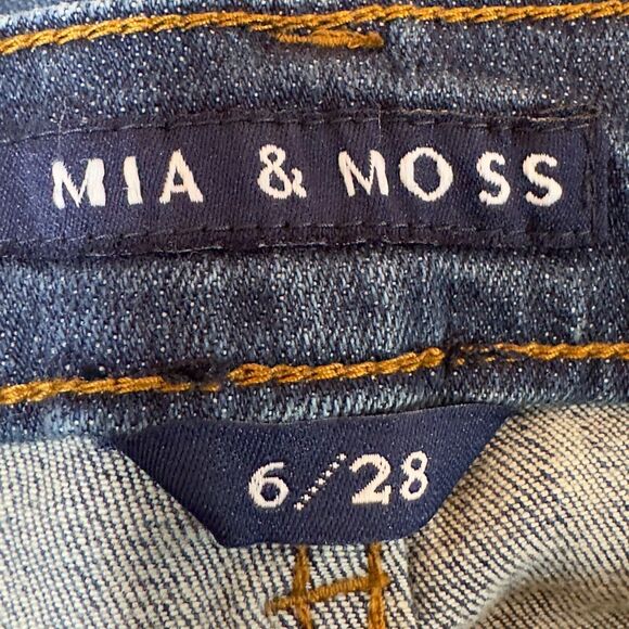 Mia & Moss Jeans Womens‎ Size 6 / 28 Sabine Skinny Denim Distressed Whiskering - Picture 10 of 13